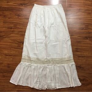 New Christophe Sauvat Women's Off White Crochet Cotton Skirt Size Small Coastal